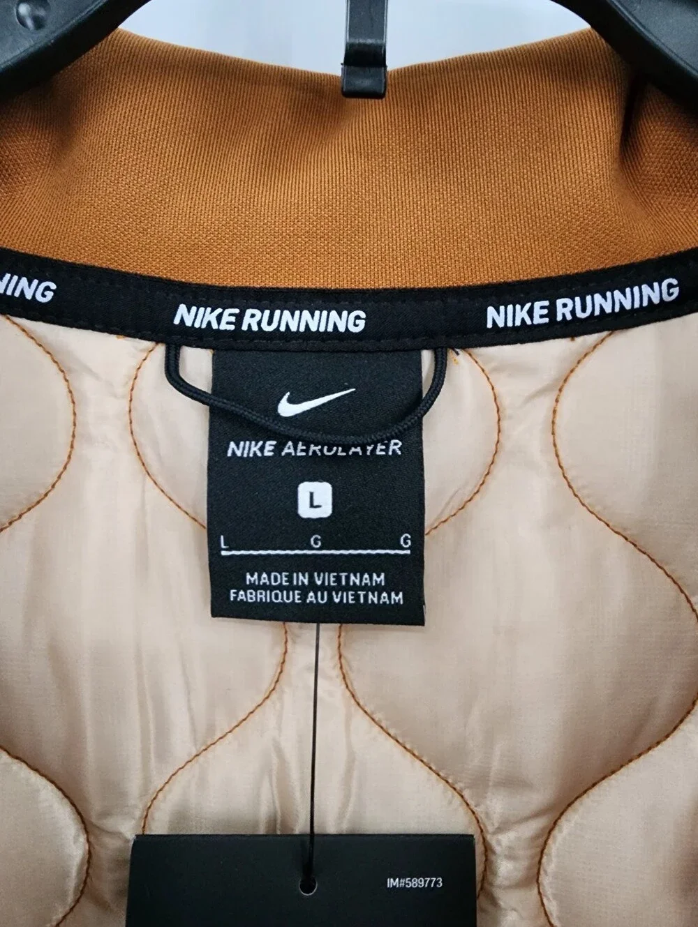 Nike Women's AeroLayer Burnt Sienna/Black Running Vest NWT, Size Large Quilted - Picture 3 of 11